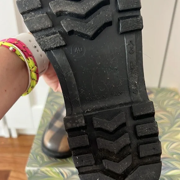 Burberry Plaid Winter Rain Boots - Black and Brown - Picture 2 of 6